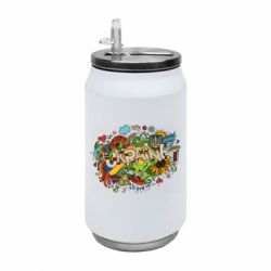 Термобанка 350ml Цветущая Украина