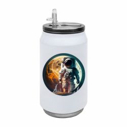 Термобанка 350ml Космонавт на фоне луны - FATLINE Термобанка 350ml Космонавт на фоне луны