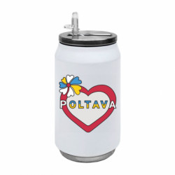 Термобанка 350ml Полтава, цветок и сердце. - FATLINE Термобанка 350ml Полтава, цветок и сердце.