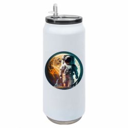 Термобанка 500ml Космонавт на фоне луны - FATLINE Термобанка 500ml Космонавт на фоне луны