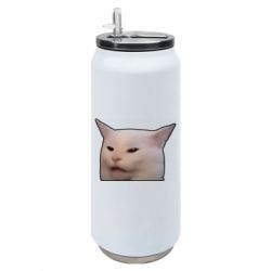 Термобанка 500ml Мем озадаченный кот - FATLINE Термобанка 500ml Мем озадаченный кот