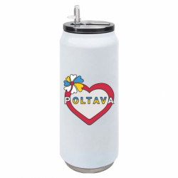 Термобанка 500ml Полтава, цветок и сердце. - FATLINE Термобанка 500ml Полтава, цветок и сердце.