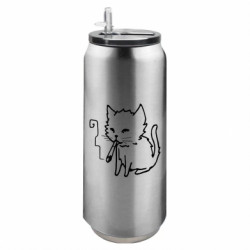 Термобанка 500ml Smoking cat - FATLINE Термобанка 500ml Smoking cat