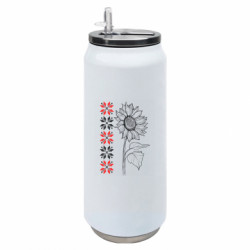 Термобанка 500ml Подсолнухи, вышивка - FATLINE Термобанка 500ml Подсолнухи, вышивка