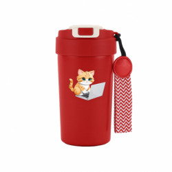 Термокружка Bruno Руда кішка працює за ноутбуком - FATLINE Термокружка Bruno Руда кішка працює за ноутбуком