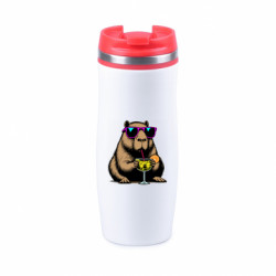 Термокружка негерметична Davos Капібара п'є коктейль - FATLINE Термокружка негерметична Davos Капібара п'є коктейль