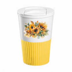 Термокружка негерметичная Eco Salta Акварельные подсолнушки - FATLINE Термокружка негерметичная Eco Salta Акварельные подсолнушки