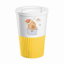 Термокружка негерметичная Eco Salta Capy Christmas! Спокойный капибара в чашке - FATLINE Термокружка негерметичная Eco Salta Capy Christmas! Спокойный капибара в чашке