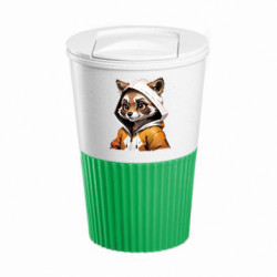 Термокружка негерметичная Eco Salta Енот в толстовке с капюшоном - FATLINE Термокружка негерметичная Eco Salta Енот в толстовке с капюшоном