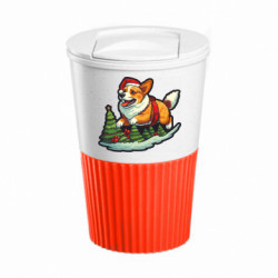 Термокружка негерметичная Eco Salta Рождество. Счастливый корги - FATLINE Термокружка негерметичная Eco Salta Рождество. Счастливый корги