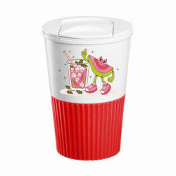 Термокружка негерметичная Eco Salta Розовая Гуава с освежающим коктейлем - FATLINE Термокружка негерметичная Eco Salta Розовая Гуава с освежающим коктейлем