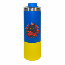 Термокружка Manhattan Черный кот в бархатцах - FATLINE Термокружка Manhattan Черный кот в бархатцах