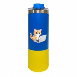 Термокружка Manhattan Руда кішка працює за ноутбуком - FATLINE Термокружка Manhattan Руда кішка працює за ноутбуком