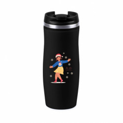 Термокружка негерметичная Davos Счастливая Новогодняя Девушка в Шляпе Санты