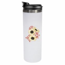 Термокружка Подсолнухи с вышивкой - FATLINE Термокружка Подсолнухи с вышивкой