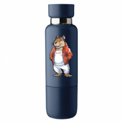 Термобутылка Viano Капибара в спортивной одежке с надписью be capy - FATLINE Термобутылка Viano Капибара в спортивной одежке с надписью be capy
