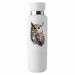 Термобутылка Viano сова акварельная - FATLINE Термобутылка Viano сова акварельная