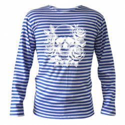 Тельняшка с длинным рукавом череп в розах - FATLINE Тельняшка с длинным рукавом череп в розах