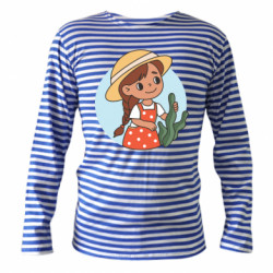 Тельняшка с длинным рукавом Милаха девочка в шляпе - FATLINE Тельняшка с длинным рукавом Милаха девочка в шляпе