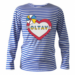 Тельняшка с длинным рукавом Полтава, цветок и сердце. - FATLINE Тельняшка с длинным рукавом Полтава, цветок и сердце.