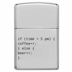 Зажигалка газовая в стиле Zippo Coffee or beer - FATLINE Зажигалка газовая в стиле Zippo Coffee or beer