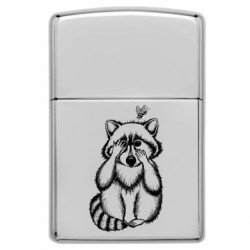 Зажигалка газовая в стиле Zippo Малыш енот - FATLINE Зажигалка газовая в стиле Zippo Малыш енот