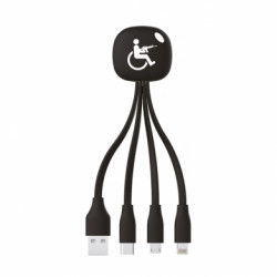 Зарядний кабель 3 в 1 Людина з інвалідністю М16 - FATLINE Зарядний кабель 3 в 1 Людина з інвалідністю М16