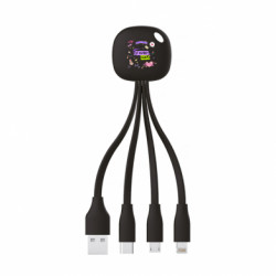 Зарядний кабель 3 в 1 Тут живе вайб 사랑 - FATLINE Зарядний кабель 3 в 1 Тут живе вайб 사랑