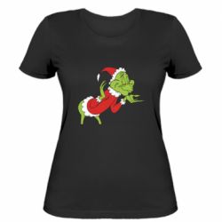 Женская футболка Grinch Kiss - FATLINE Женская футболка Grinch Kiss