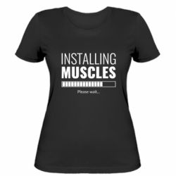 Женская футболка Installing loading