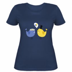 Женская футболка Люблю Украину птичка - FATLINE Женская футболка Люблю Украину птичка