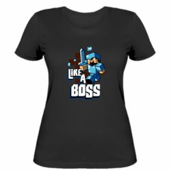 Женская футболка Minecraft Like a Boss - FATLINE Женская футболка Minecraft Like a Boss