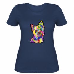 Жіноча футболка Веселковий тер'єр - FATLINE Жіноча футболка Веселковий тер'єр