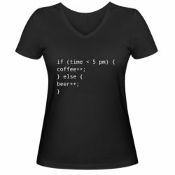 Женские футболки с V-образным вырезом - FATLINE