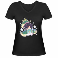 Женские футболки с V-образным вырезом - FATLINE