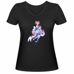 Женские футболки с V-образным вырезом