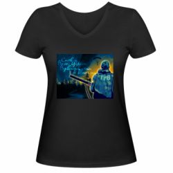 Женские футболки с V-образным вырезом - FATLINE