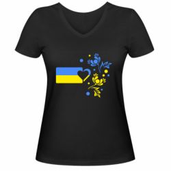 Женские футболки с V-образным вырезом Женские футболки с V-образным вырезом - FATLINE