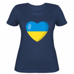 Жіноча футболка Серце з прапором України - FATLINE Жіноча футболка Серце з прапором України