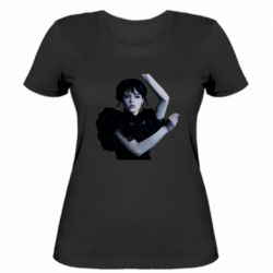 Женская футболка Уэнсдей Позирует - FATLINE Женская футболка Уэнсдей Позирует