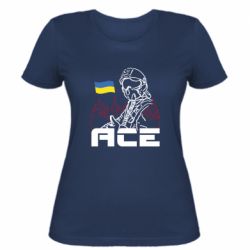 Женская футболка Украинский летчик - FATLINE Женская футболка Украинский летчик
