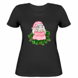 Женская футболка Заяц Новогодний - FATLINE Женская футболка Заяц Новогодний