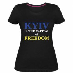 Женская стрейчевая футболка Киев Cтолица Cвободы - FATLINE Женская стрейчевая футболка Киев Cтолица Cвободы