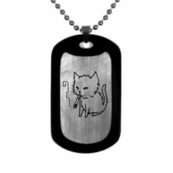 Жетон армейский Smoking cat - FATLINE Жетон армейский Smoking cat