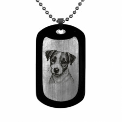 Жетон армейский титановый Джек-рассел-терьер - FATLINE Жетон армейский титановый Джек-рассел-терьер