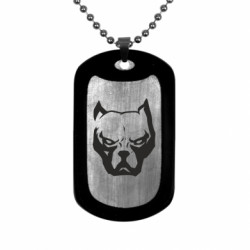 Жетон армейский титановый Морда питбуль - FATLINE Жетон армейский титановый Морда питбуль