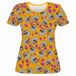 Женская 3D футболка Rick and Candy - FATLINE Женская 3D футболка Rick and Candy