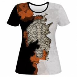 Женская 3D футболка Skeleton art - FATLINE Женская 3D футболка Skeleton art