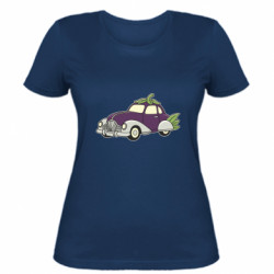 Женская футболка Баклажан-автомобиль