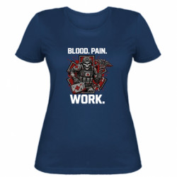 Женская футболка BLOOD. PAIN. WORK. Боевой медик - FATLINE Женская футболка BLOOD. PAIN. WORK. Боевой медик